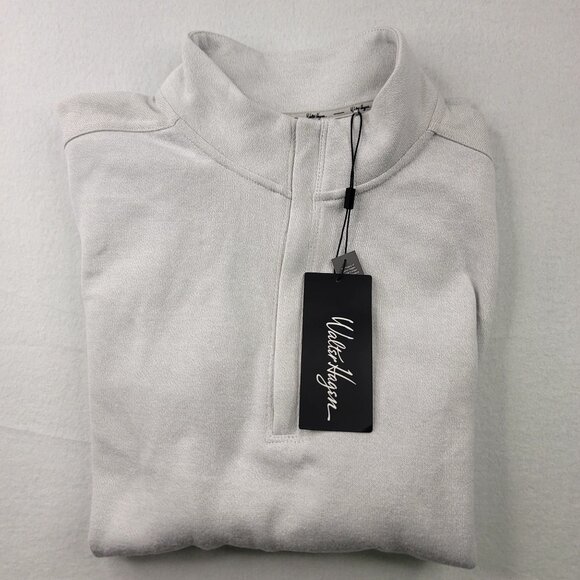 Walter Hagen Mens Small Light Grey Heather 1/4 Zip Pullover Lightweight Golf - Picture 4 of 9